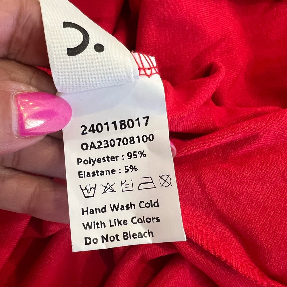 COMMENSE
Semi-Sheer Off-Shoulder Mesh Long Sleeve Long Dress COLOR - Red NWT - Picture 8 of 9